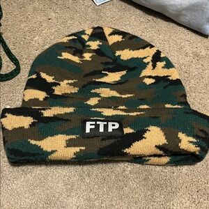 FTP Camo Beanie in Green and Tan